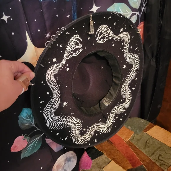 Witchy Snake Skeleton Hat - Altered - One of a Kind - Picture 1 of 8